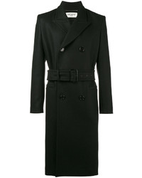 Saint Laurent Black Double Breasted Overcoat