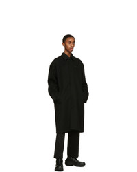 Valentino Black Double Cashmere Vltn Pea Coat