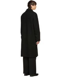 AMI Alexandre Mattiussi Black Double Face Felted Broadcloth Coat
