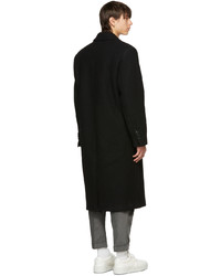AMI Alexandre Mattiussi Black Double Felted Wool Coat