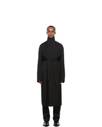 Lemaire Black Gabardine Tibetan Coat