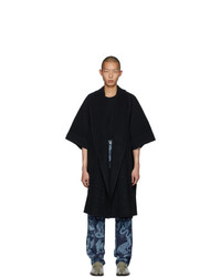 Homme Plissé Issey Miyake Black Kimono Coat