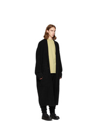 Isabel Benenato Black Merino Wool And Yak Double Layer Coat