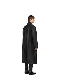 Johnlawrencesullivan Black Oiled Cotton Overcoat