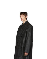 Johnlawrencesullivan Black Oiled Cotton Overcoat
