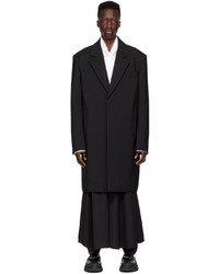 We11done Black Polyester Coat