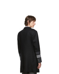 Neil Barrett Black Raw Edge Stripe Coat