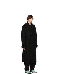 Yohji Yamamoto Black Shawl Collar Coat