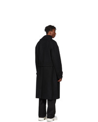 Juun.J Black Wool Double Breasted Coat
