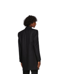 Saint Laurent Black Wool Double Breasted Coat