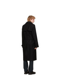Rochas Homme Black Wool Double Breasted Coat