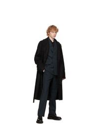 Rochas Homme Black Wool Double Breasted Coat