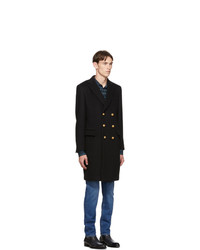 Eidos Black Wool Double Breasted Over Coat