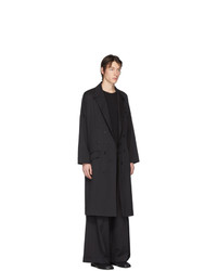 Sulvam Black Wool Double Breasted Overcoat
