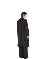 Sulvam Black Wool Double Breasted Overcoat