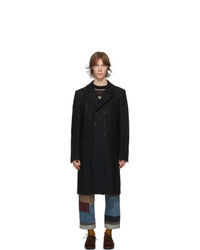 Junya Watanabe Black Wool Melton Coat