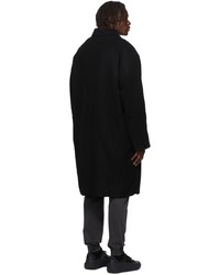 Juun.J Black Wool Nylon Coat