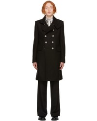 Balmain Black Wool Officier Coat