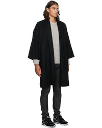Naked & Famous Denim Black Wool Overcoat
