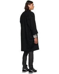 Naked & Famous Denim Black Wool Overcoat