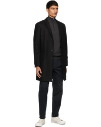 Ps By Paul Smith Black Wool Overcoat