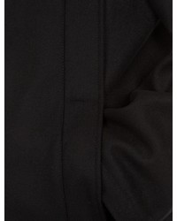 Raf Simons Black Wool Overcoat With Letter Detailing