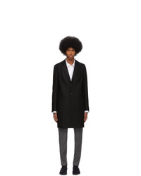 Ps By Paul Smith Black Wool Single Breasted Overcoat