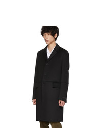 Prada Black Wool Straight Coat