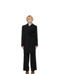 Y/Project Black Wool Twisted Coat