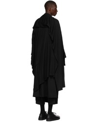 Yohji Yamamoto Black Wool Wrap Cape Coat