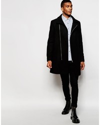 Asos Brand Asymmetric Overcoat In Wool