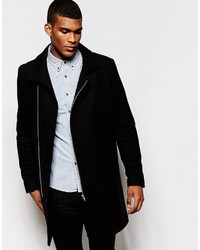 Asos Brand Asymmetric Overcoat In Wool