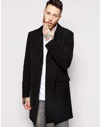 Asos Brand Lightweight Overcoat In Black