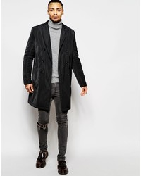 Asos Brand Overcoat With Double Breast Styling In Black