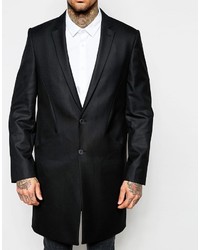 Asos Brand Tailored Overcoat In Black