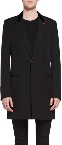 saint laurent single breasted coat