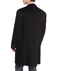 Neiman Marcus Classic Cashmere Single Breasted Topcoat Black