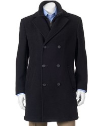 Chaps Classic Fit Double Breasted Wool Blend Top Coat