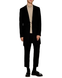 Topman Classic Fit Wool Blend Overcoat