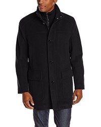 Cole Haan Wool Cashmere Button Front Carcoat With Knit Bib