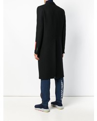Off-White Contrast Patch Single Breasted Coat