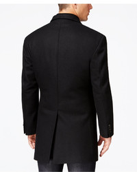 DKNY Derring Black Slim Fit Overcoat With Removable Vest