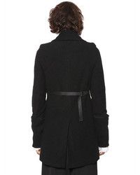 Ann Demeulemeester Double Breasted Wool Boucle Coat