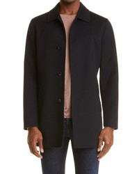 Thom Sweeney Double Face Wool Cashmere Topcoat In Midnight Navy At Nordstrom