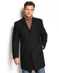 Kenneth Cole New York Coat Elan Solid Wool Blend Overcoat Slim Fit