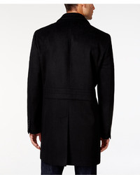 Kenneth Cole New York Kenneth Cole Reaction Estes Black Solid Slim Fit Overcoat