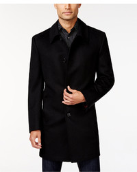 Kenneth Cole New York Kenneth Cole Reaction Estes Black Solid Slim Fit Overcoat