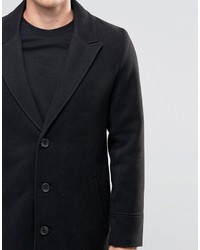 Asos Overcoat In Black