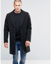 Asos Overcoat In Black