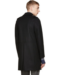 Pierre Balmain Black Wool Double Breasted Coat